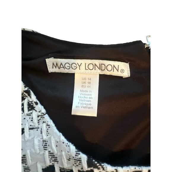 Maggy London Women's Short Sleeve Floral Jacquard Knit Mini Dress Size 14 Multi - Picture 7 of 8